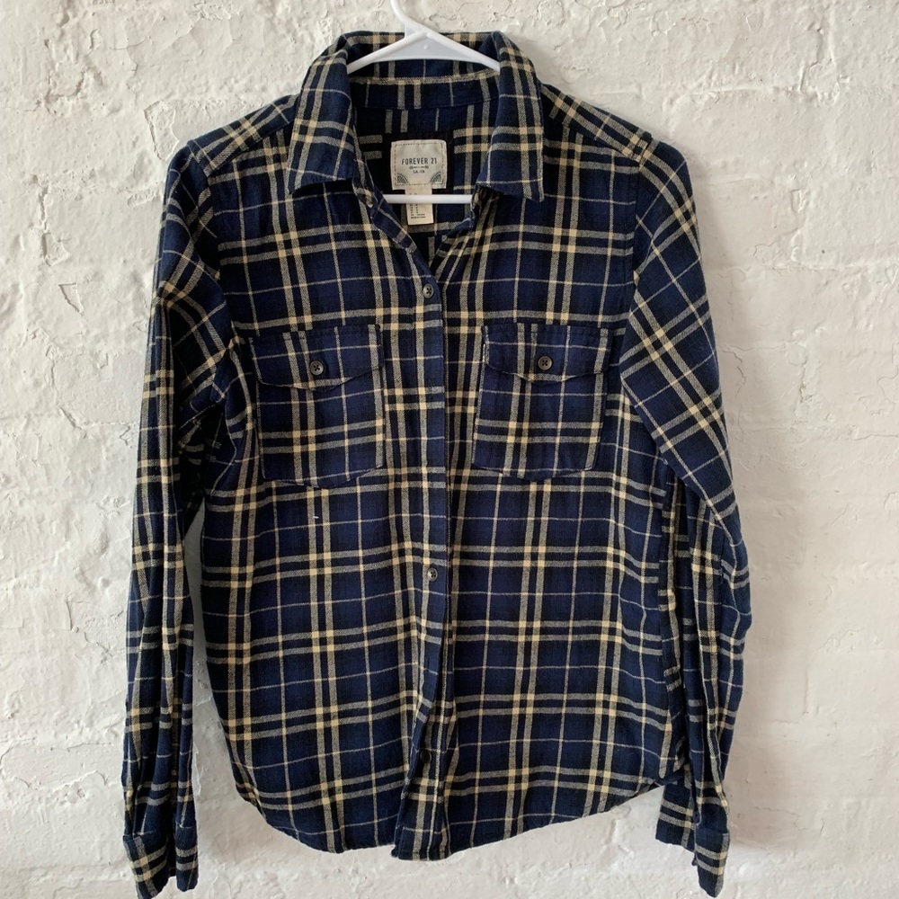 Forever 21 Blue & Cream Flannel